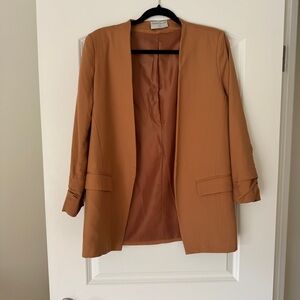 Modern Citizen Camel Open-Front Blazer
